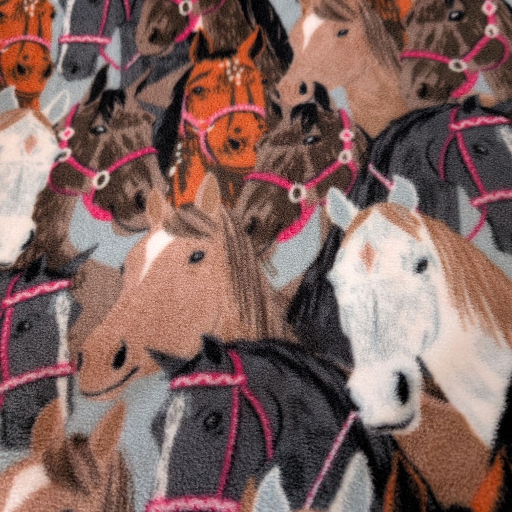 Hand Crafted Double Sided Anti Pill Fleece Horse Blanket - 56 X 44